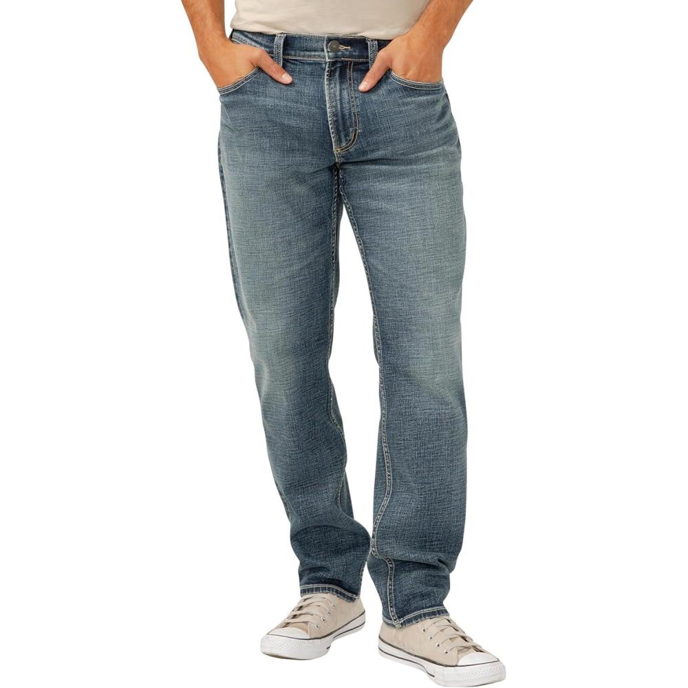 image:imageSilver Jeans Co Mens Eddie Athletic Fit Tapered Leg JeansLuxe Heritage Dark Indigo