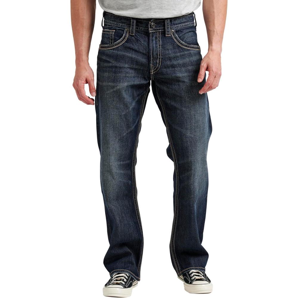 image:imageSilver Jeans Co Mens Gordie Relaxed Fit Straight Leg JeansDark Sandblast