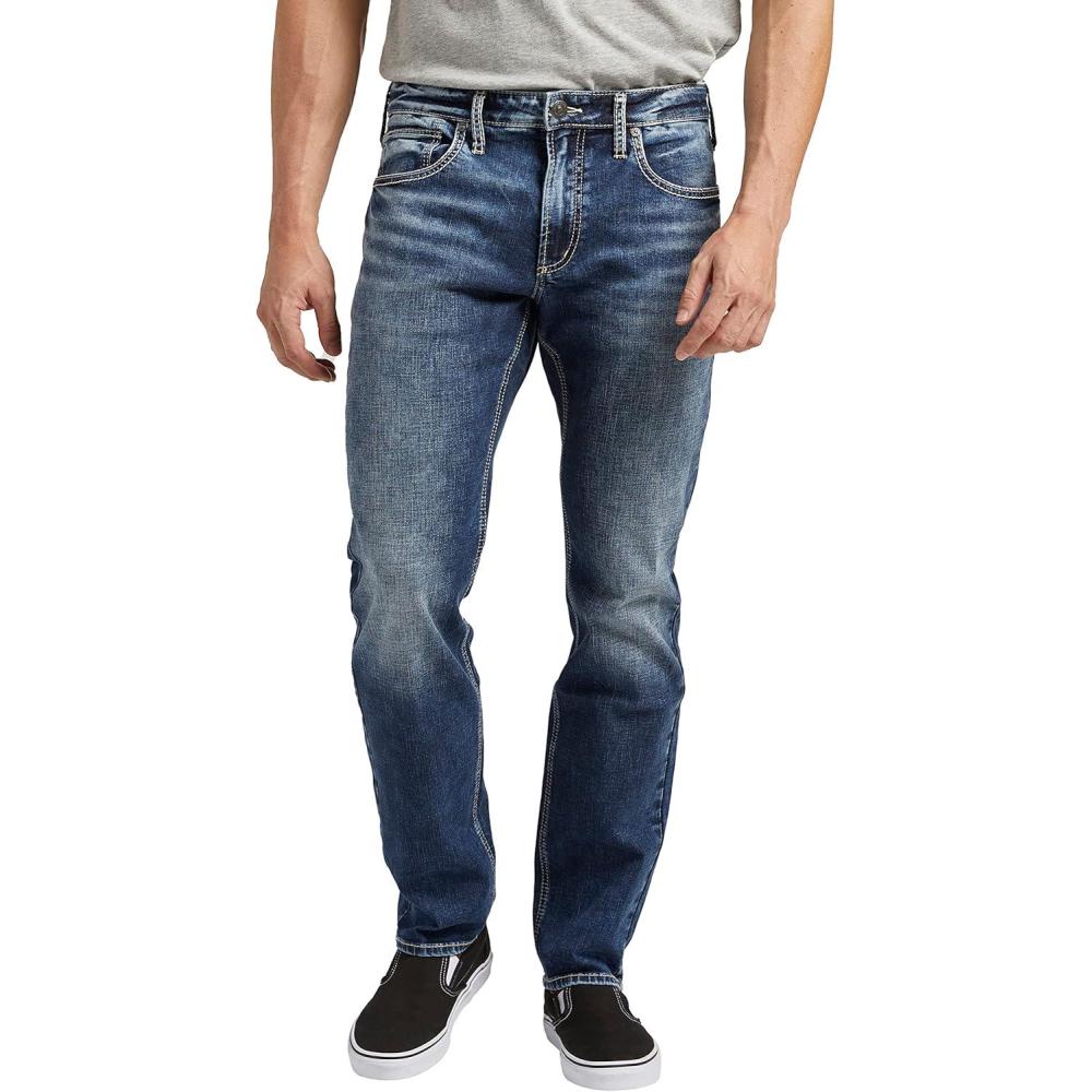 image:imageSilver Jeans Co Mens Konrad Slim Fit Slim Leg Luxe Heritage JeansDark Wash Sdk325