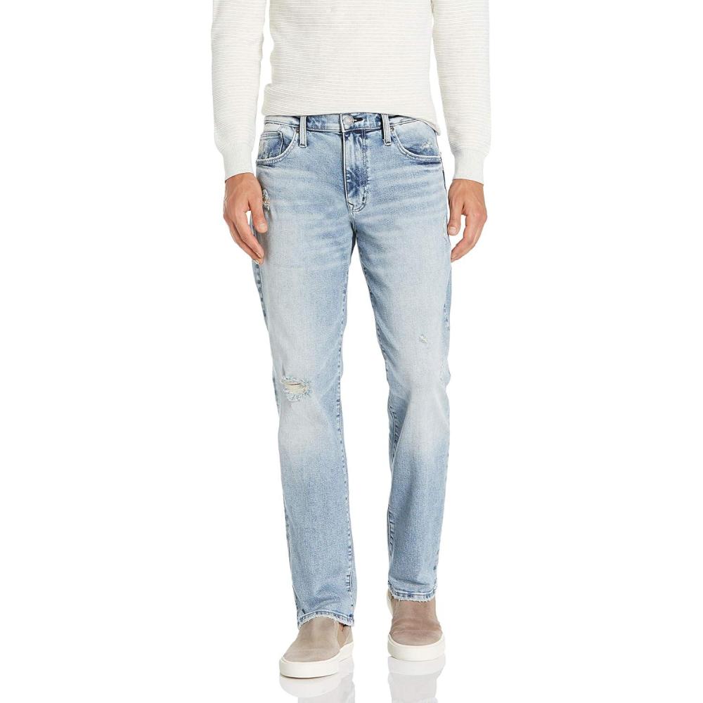 image:imageSilver Jeans Co Mens Machray Athletic Fit Straight Leg JeansDestroyed Medium Eco Wash