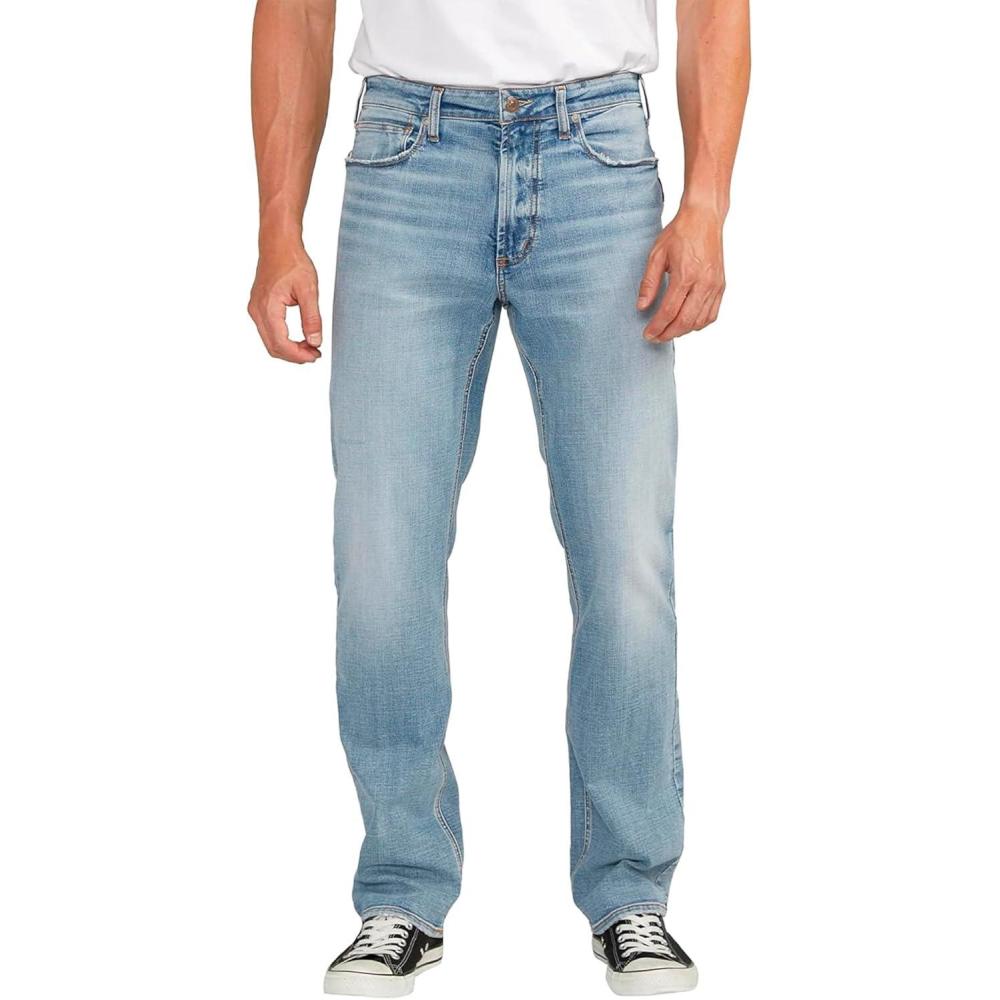 image:imageSilver Jeans Co Mens Machray Athletic Fit Straight Leg JeansLight Wash