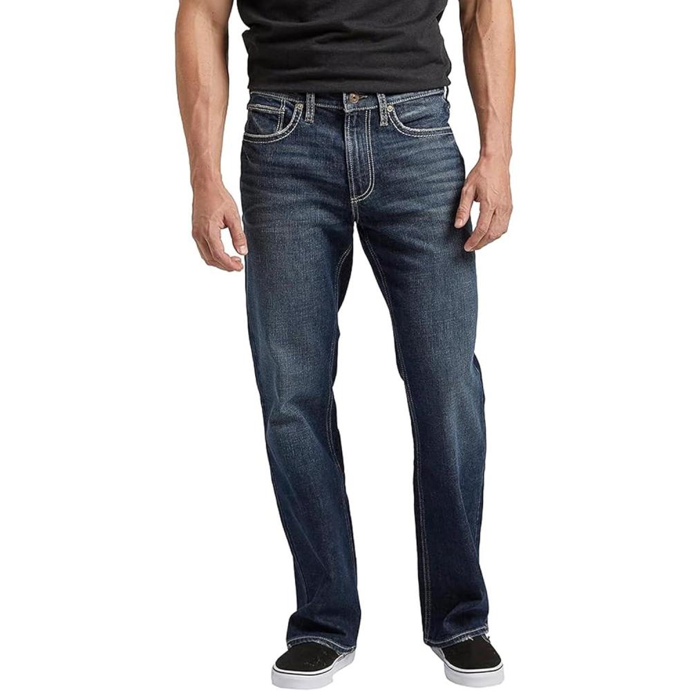 image:imageSilver Jeans Co Mens Zac Relaxed Fit Straight Leg Jean LegacyDark Wash Eab479