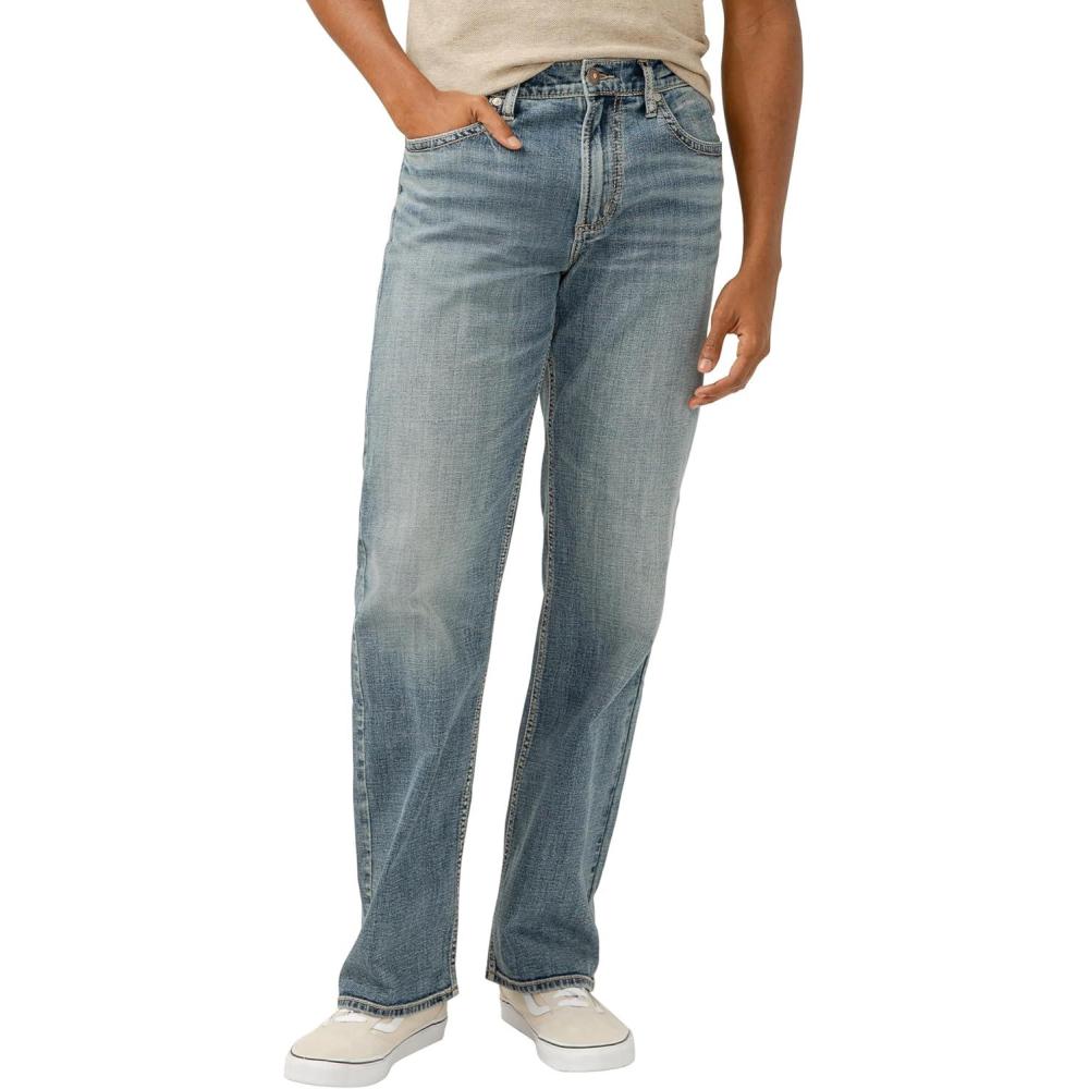 image:imageSilver Jeans Co Mens Zac Relaxed Fit Straight Leg Jean LegacyMed Indigo Wash