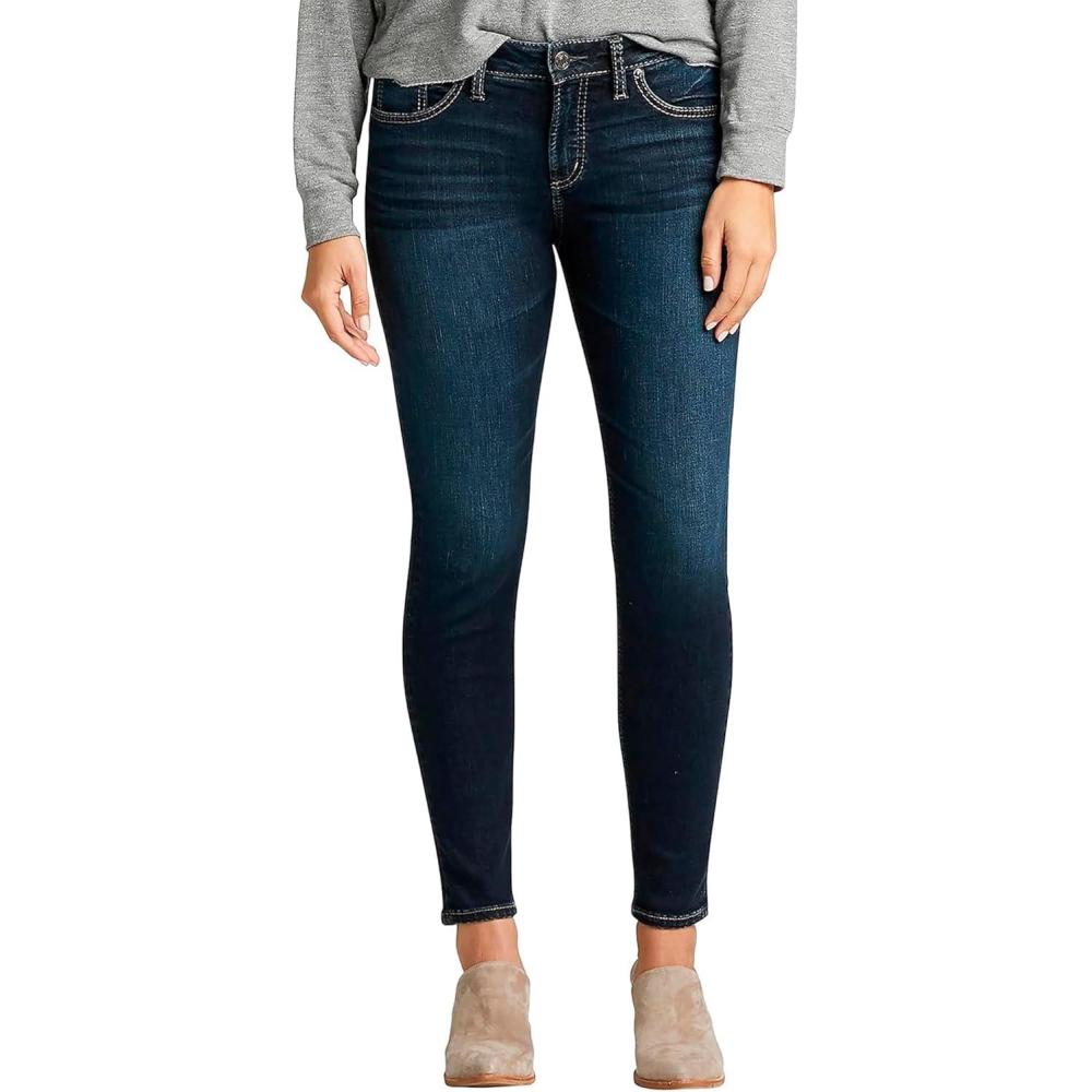 image:imageSilver Jeans Co Womens Avery High Rise Curvy Fit Skinny JeansDark Metallic Wash