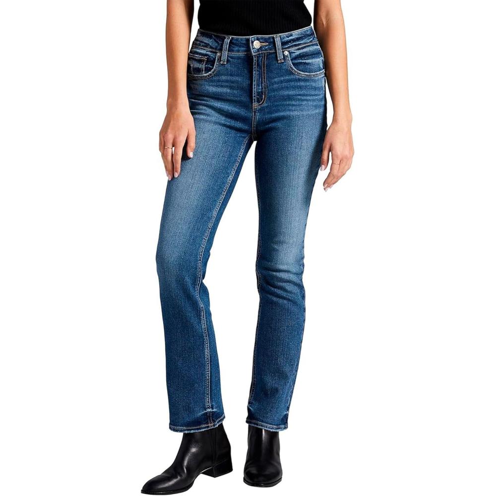 image:imageSilver Jeans Co Womens Avery High Rise Curvy Fit Slim Bootcut JeansBlue