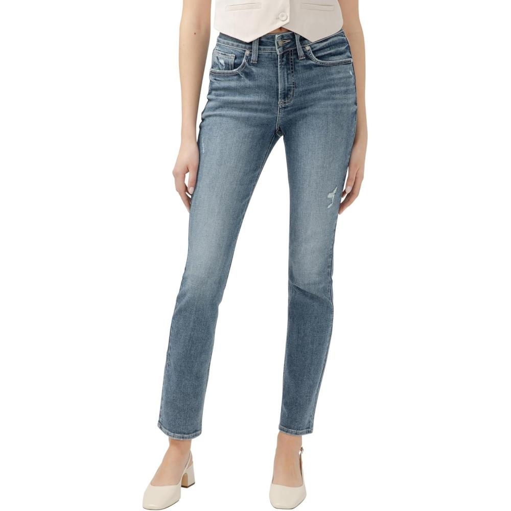 image:imageSilver Jeans Co Womens Avery High Rise Curvy Fit Straight Leg JeansIndigo