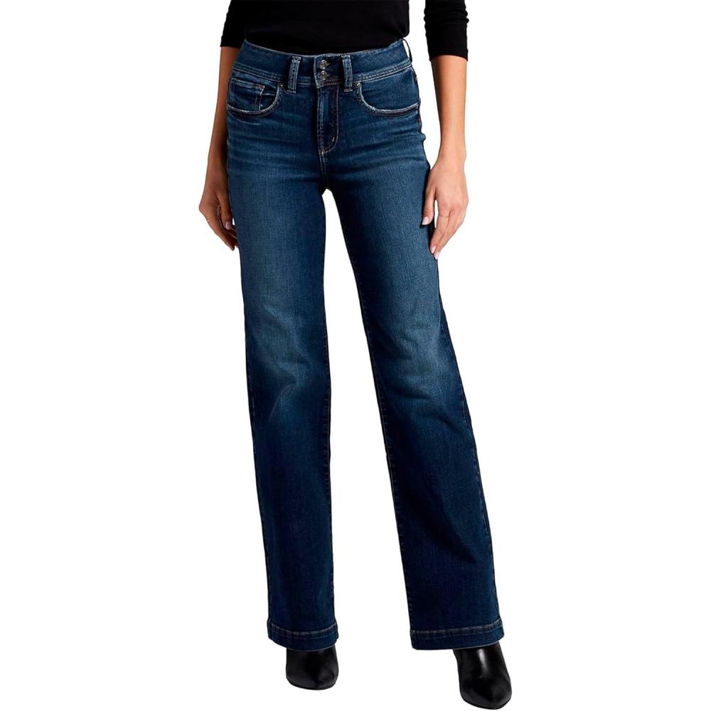 image:imageSilver Jeans Co Womens Avery High Rise Curvy Fit Trouser JeansBlue