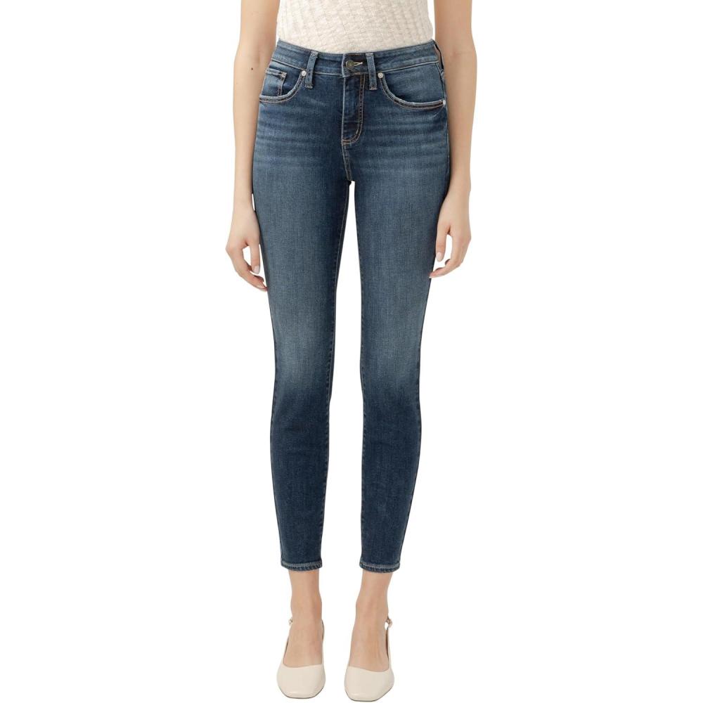 image:imageSilver Jeans Co Womens AveryDenim High Rise Curvy Fit Skinny JeansDark Wash