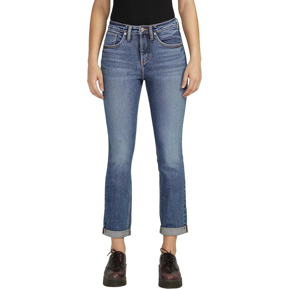 image:imageSilver Jeans Co Womens Beau High Rise Slim Leg JeansMed Wash Soc339