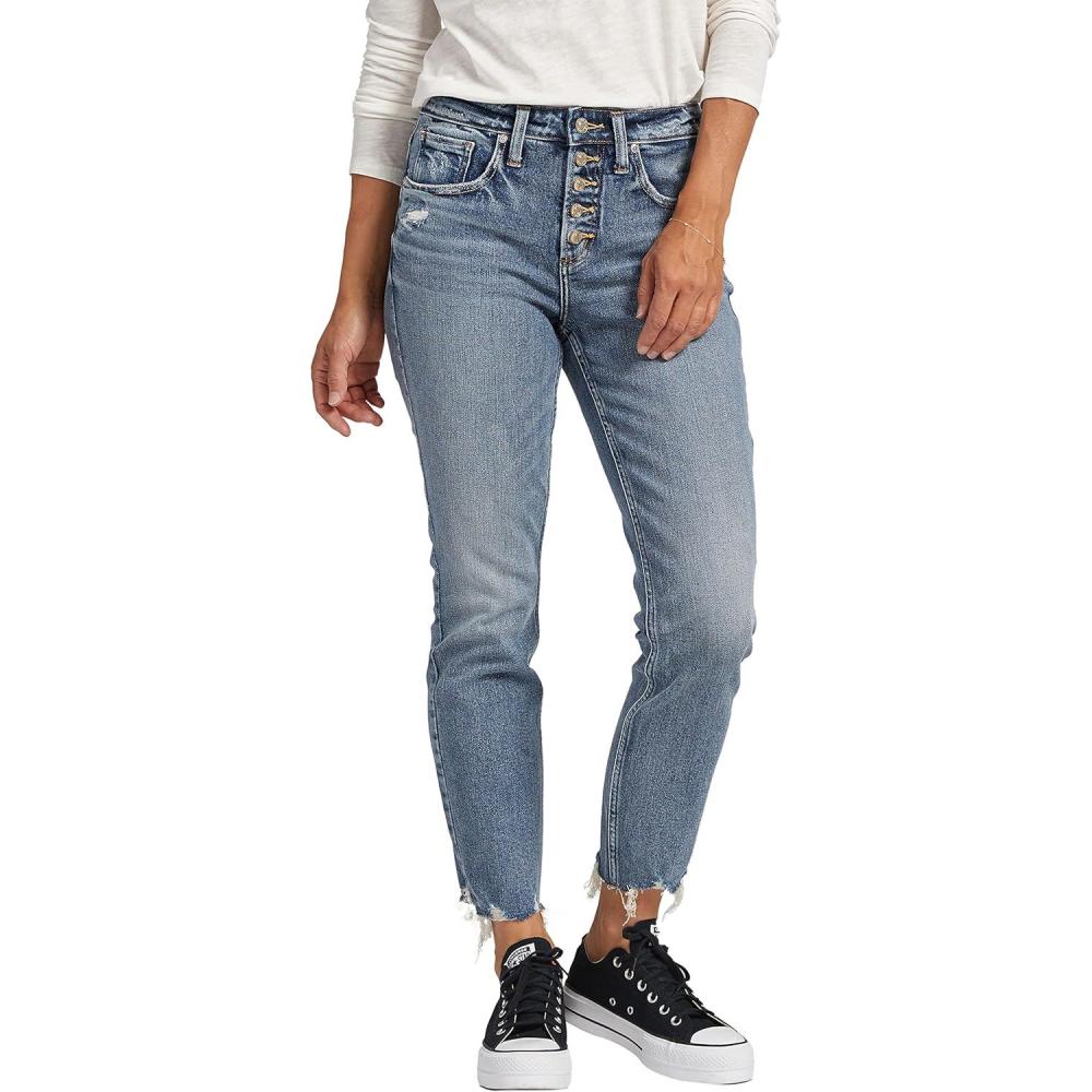 image:imageSilver Jeans Co Womens Beau Mid Rise Slim Leg JeansLegacyMed Wash Soc234