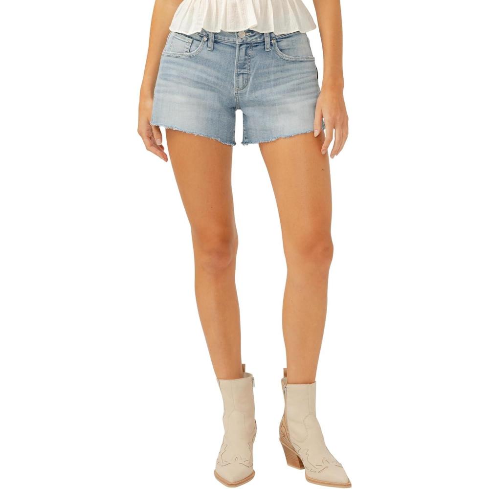 image:imageSilver Jeans Co Womens Boyfriend Mid Rise ShortLight Wash