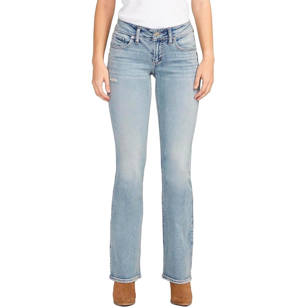 image:imageSilver Jeans Co Womens Britt Low Rise Curvy Fit Slim Bootcut JeansMed Wash Scv211