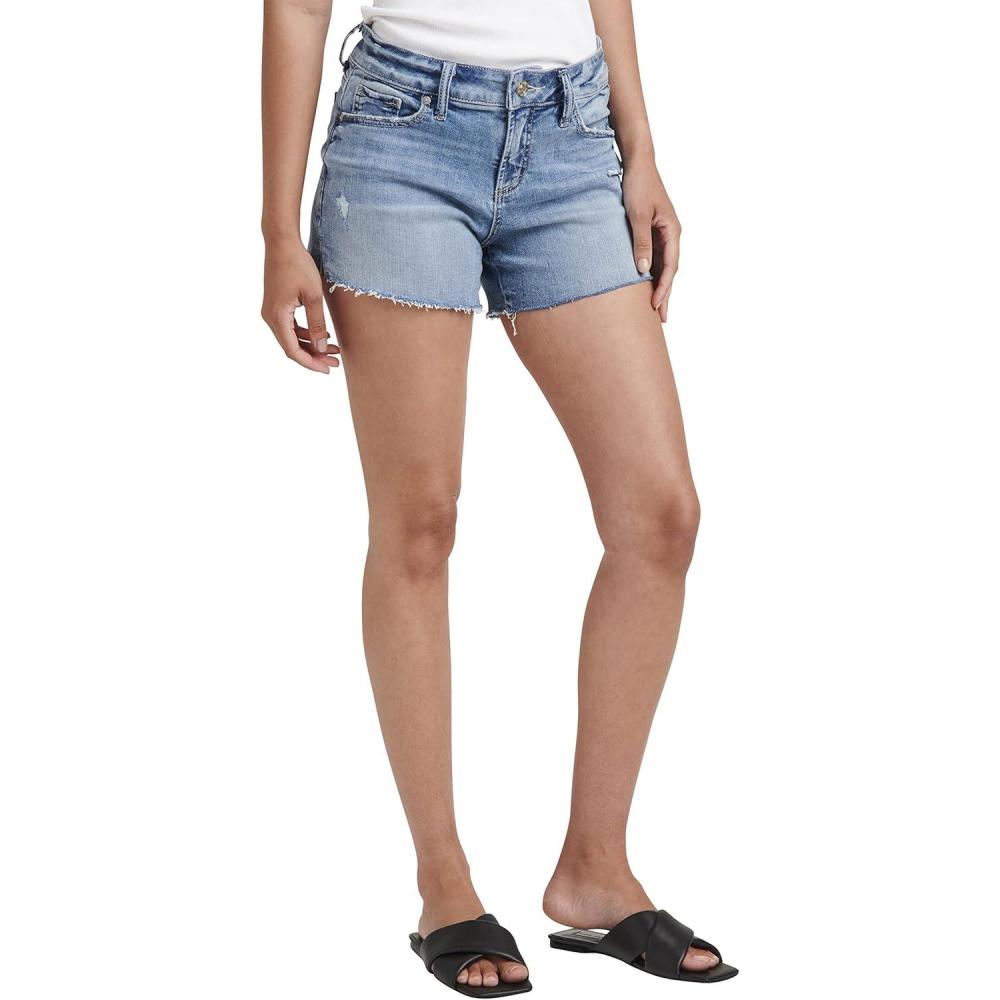image:imageSilver Jeans Co Womens Elyse Mid Rise Comfort Fit ShortMed Wash Eaf230