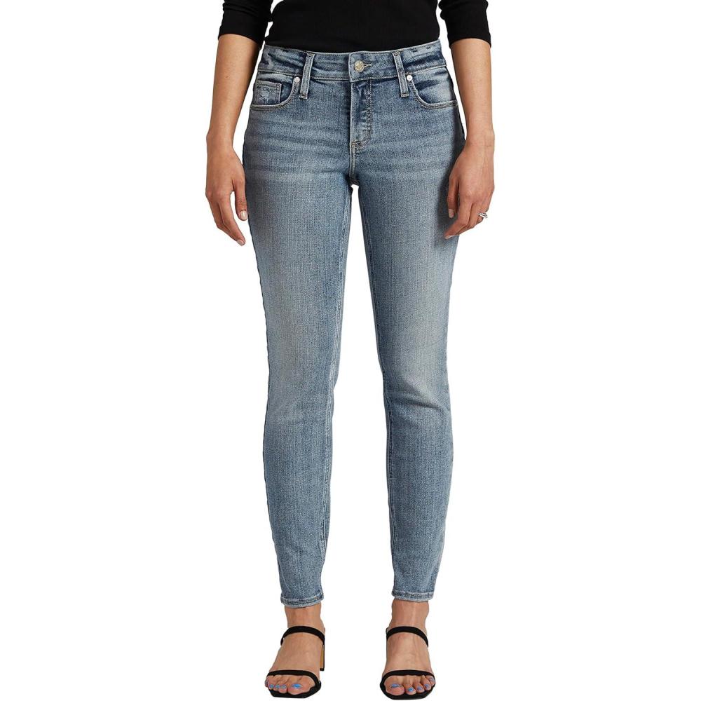 image:imageSilver Jeans Co Womens Elyse Mid Rise Comfort Fit Skinny JeansMed Wash Eae253