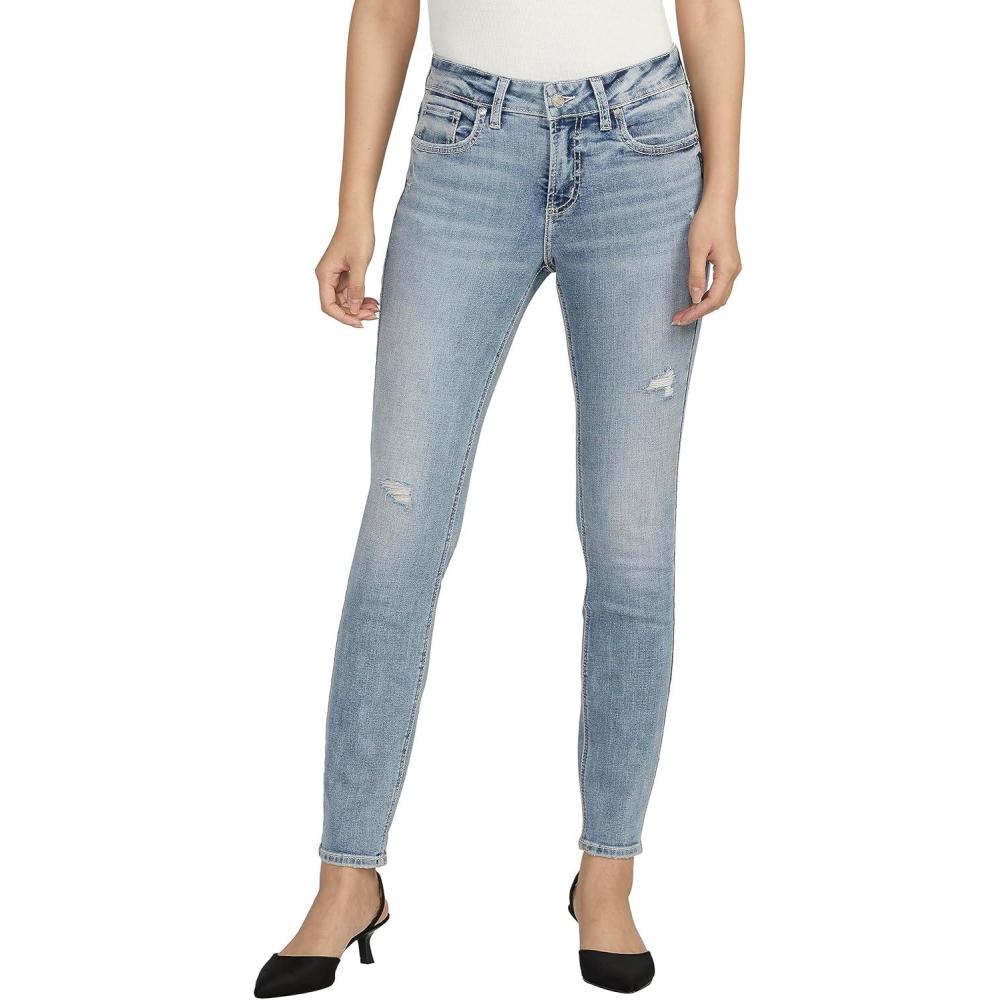 image:imageSilver Jeans Co Womens Elyse Mid Rise Comfort Fit Skinny JeansMed Wash Ecf240