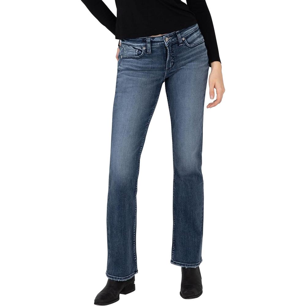 image:imageSilver Jeans Co Womens Elyse Mid Rise Comfort Fit Slim Bootcut Jeans LegacyFaded Dark Indigo