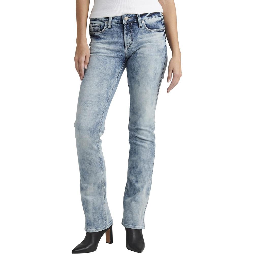image:imageSilver Jeans Co Womens Elyse Mid Rise Comfort Fit Slim Bootcut Jeans LegacyLight Wash Ekc113