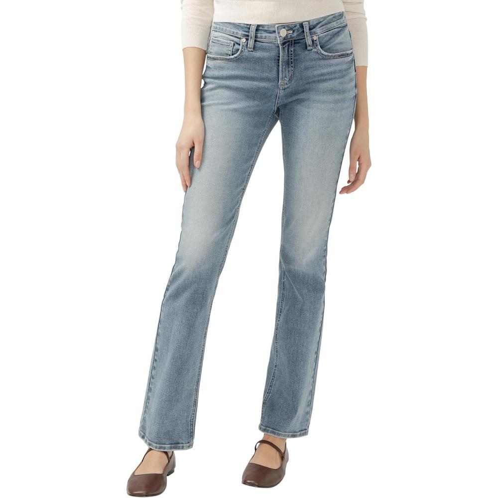 image:imageSilver Jeans Co Womens Elyse Mid Rise Comfort Fit Slim Bootcut JeansLight Wash