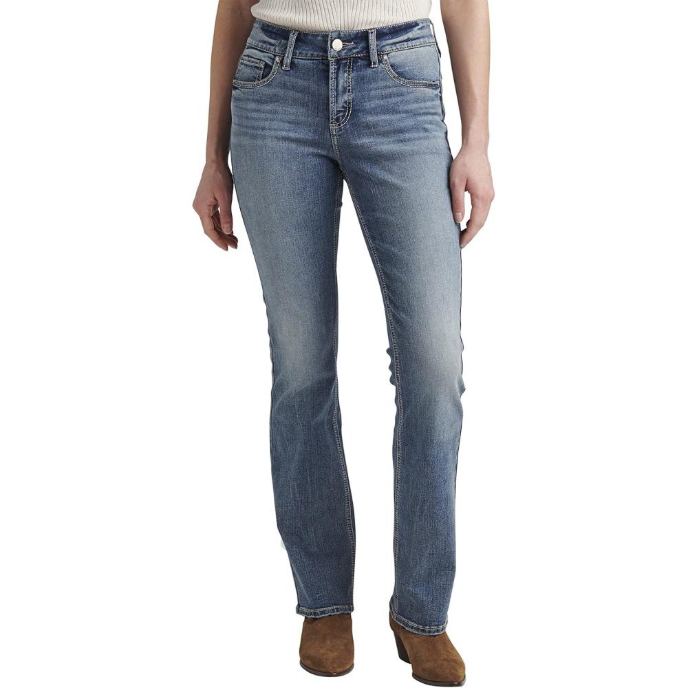 image:imageSilver Jeans Co Womens Elyse Mid Rise Comfort Fit Slim Bootcut JeansMed Wash Edb257