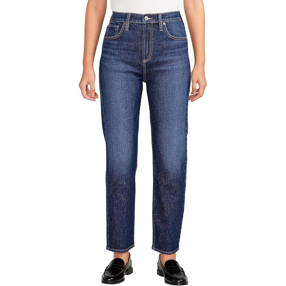 image:imageSilver Jeans Co Womens Highly Desirable High Rise Straight Leg JeansMed Wash Rcs340