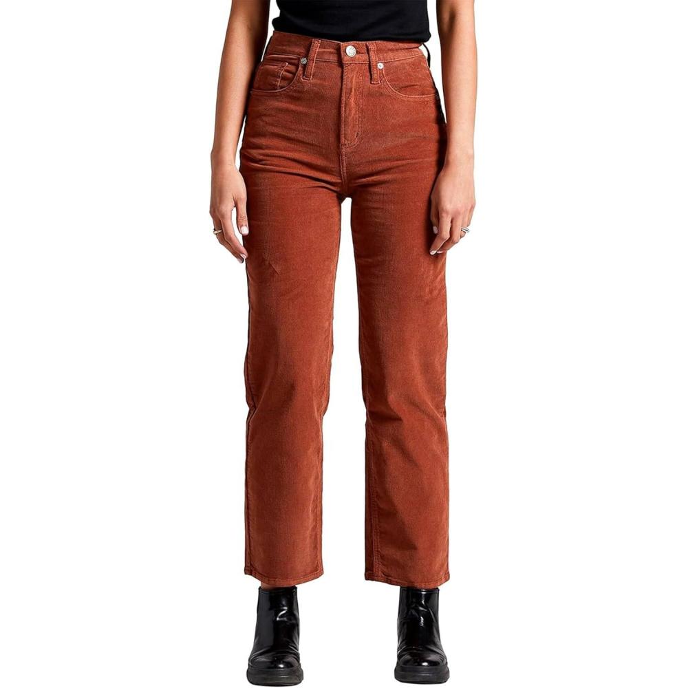 image:imageSilver Jeans Co Womens Highly Desirable High Rise Straight Leg PantsLegacyBrown