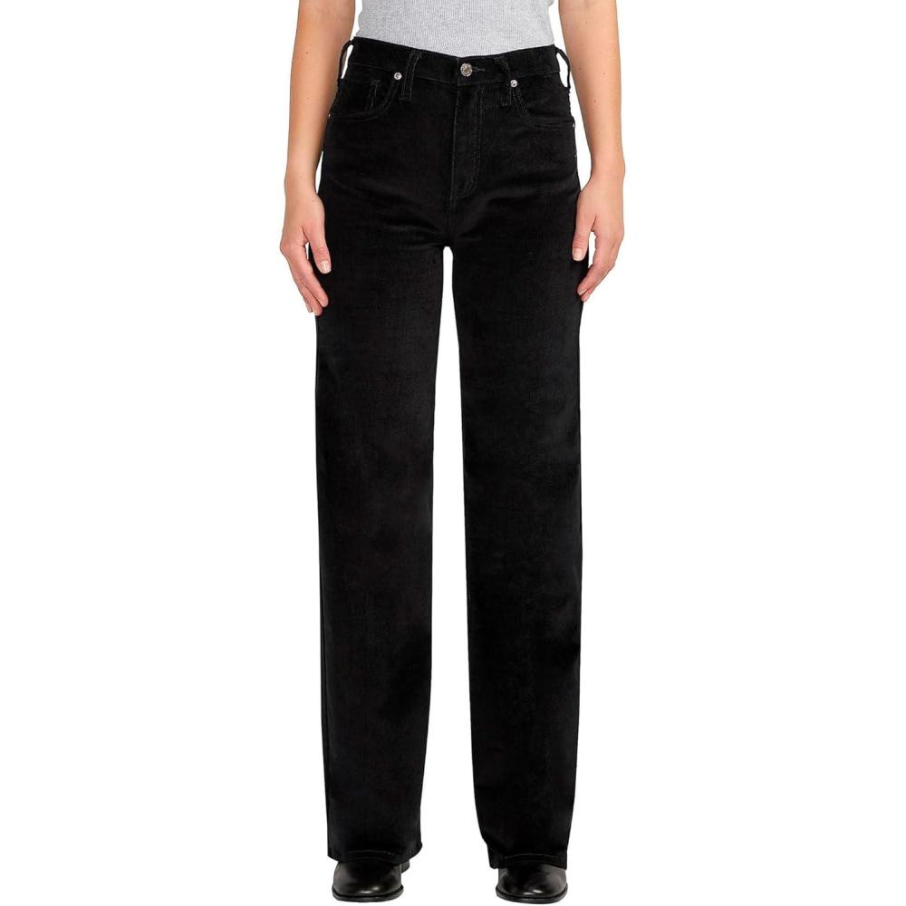 image:imageSilver Jeans Co Womens Highly Desirable High Rise Trouser Leg PantsBlack