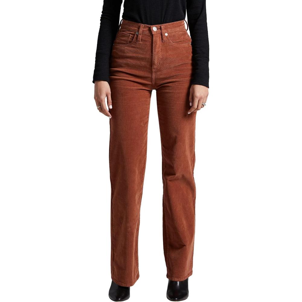 image:imageSilver Jeans Co Womens Highly Desirable High Rise Trouser Leg PantsBrown