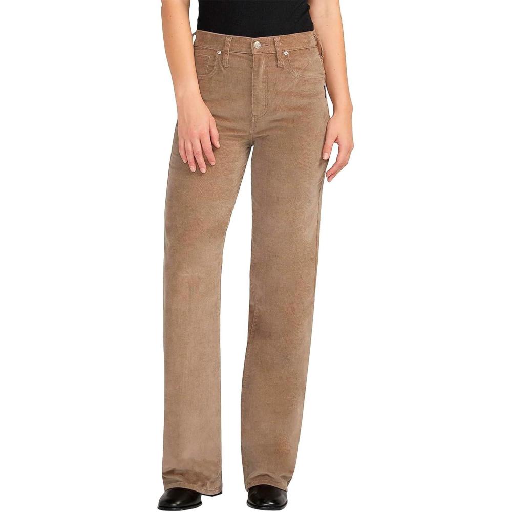 image:imageSilver Jeans Co Womens Highly Desirable High Rise Trouser Leg PantsMushroom