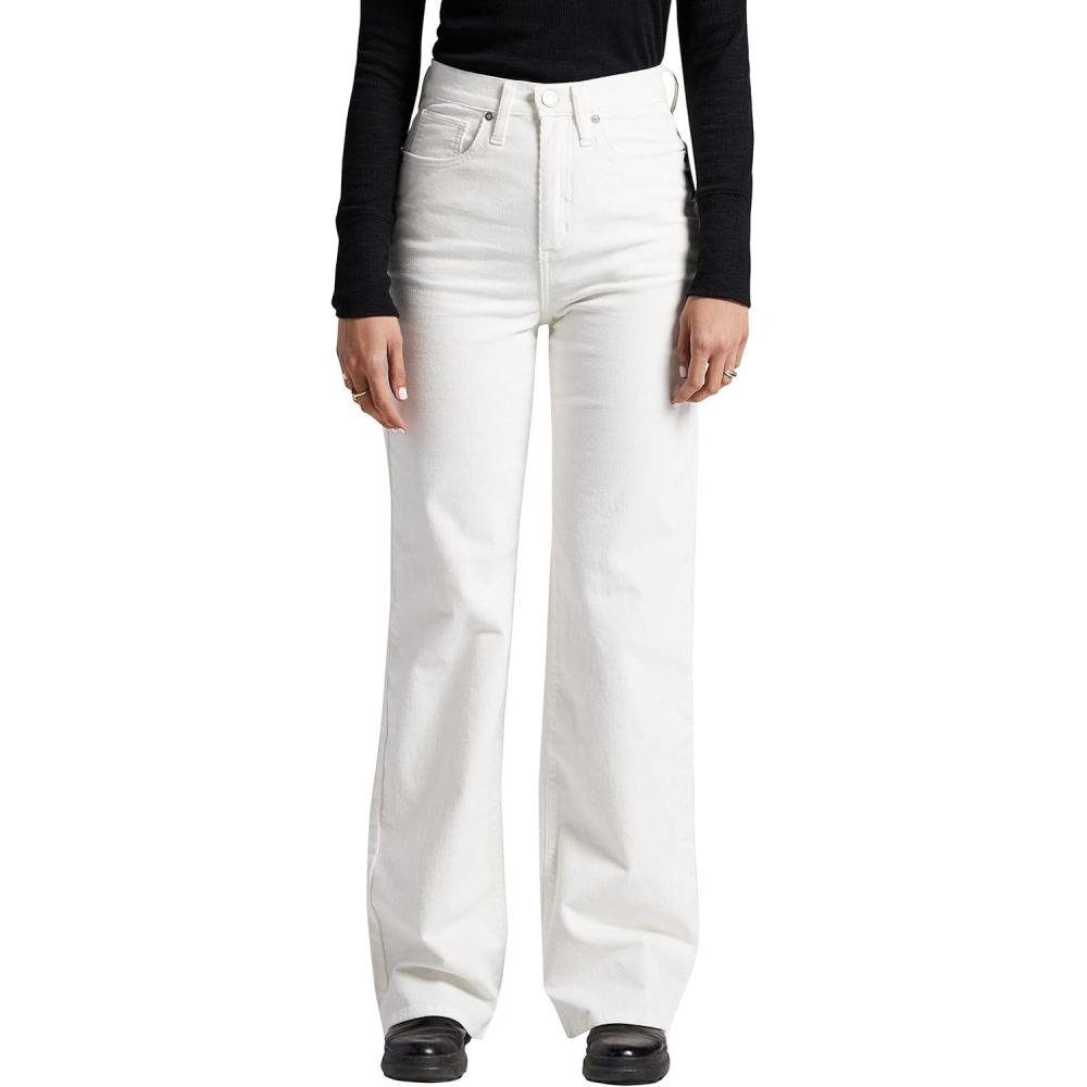 image:imageSilver Jeans Co Womens Highly Desirable High Rise Trouser Leg PantsWhite