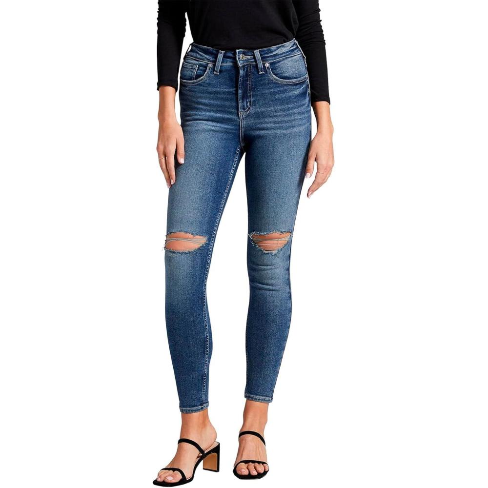 image:imageSilver Jeans Co Womens Infinite Fit High Rise Skinny Leg JeansMed Wash Inf219