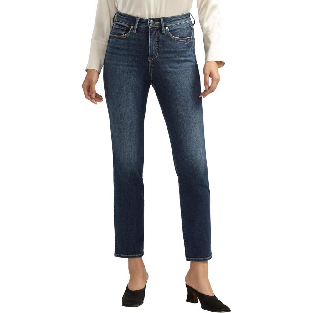 image:imageSilver Jeans Co Womens Isbister High Rise Straight Leg JeansMed Wash Sia341