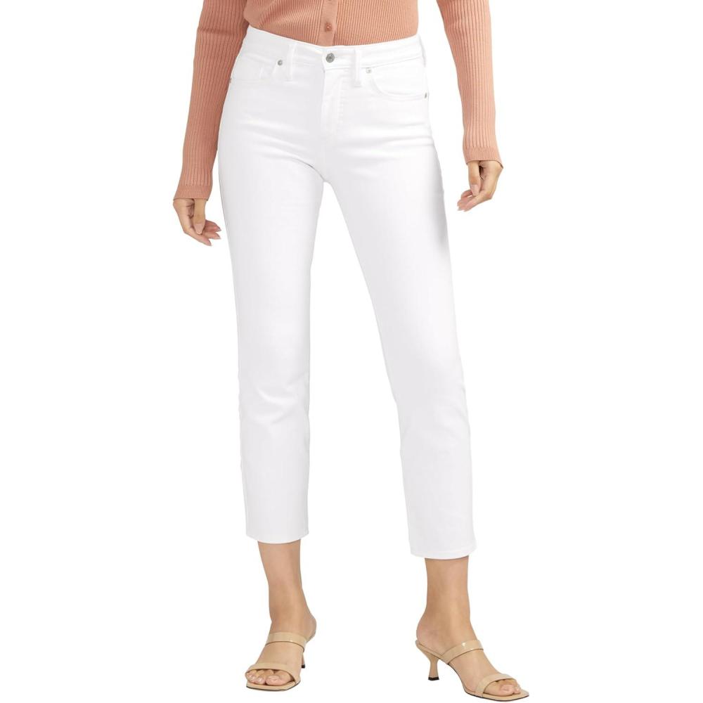image:imageSilver Jeans Co Womens Isbister High Rise Straight Leg JeansWhite