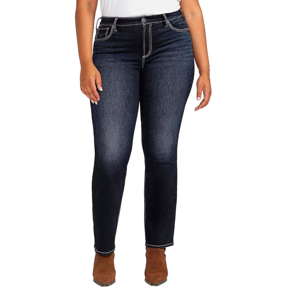 image:imageSilver Jeans Co Womens Plus Size Avery High Rise Slim Bootcut JeansDark Wash Edb484