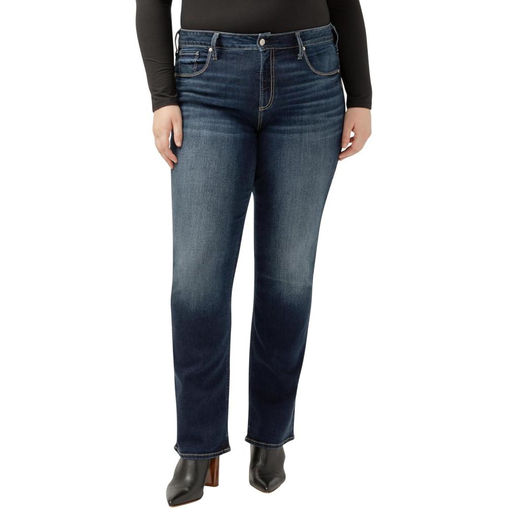 image:imageSilver Jeans Co Womens Plus Size Avery High Rise Slim Bootcut JeansDark Wash Sia419