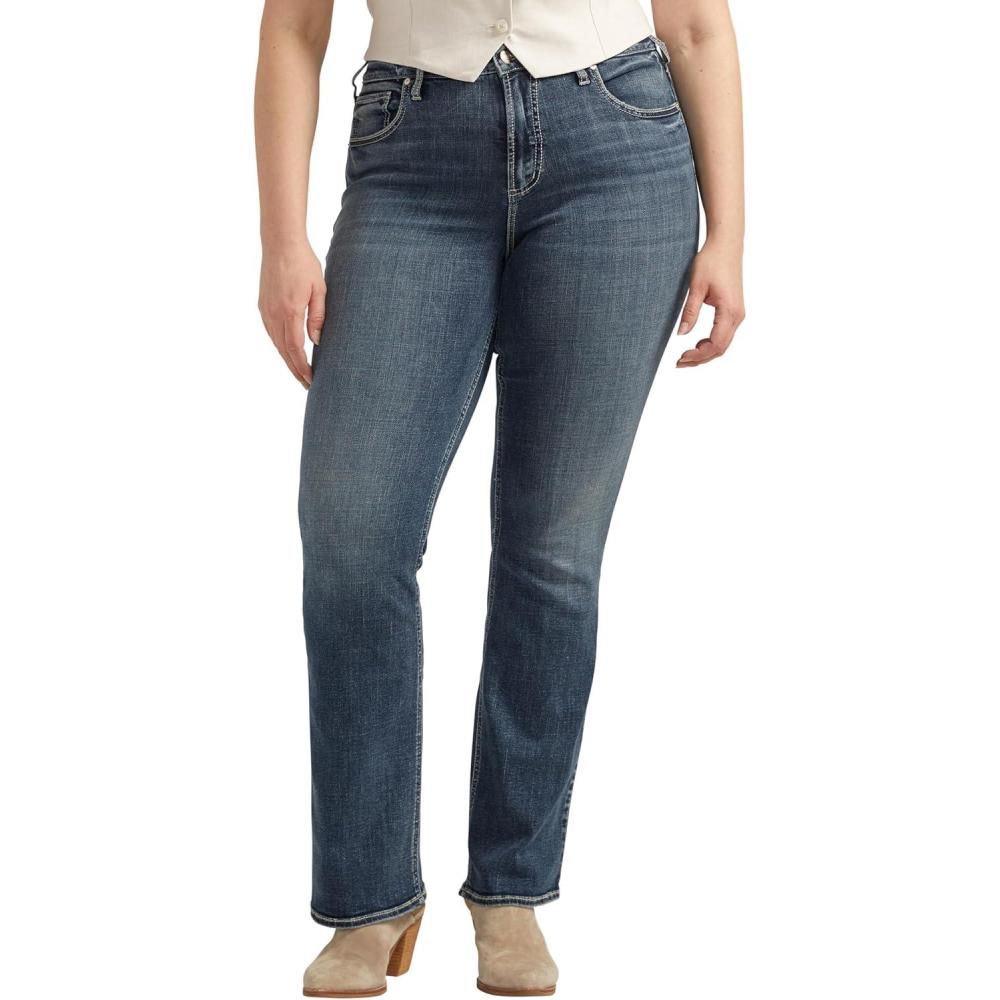 image:imageSilver Jeans Co Womens Plus Size AveryDenim High Rise Curvy Fit Straight Leg JeansIndigo