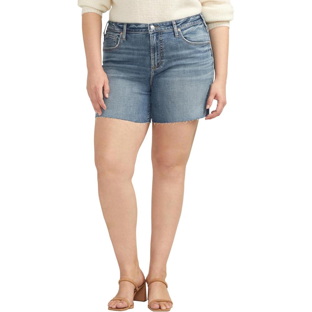 image:imageSilver Jeans Co Womens Plus Size Beau High Rise ShortsDenim ShortsMed Wash Ccg307