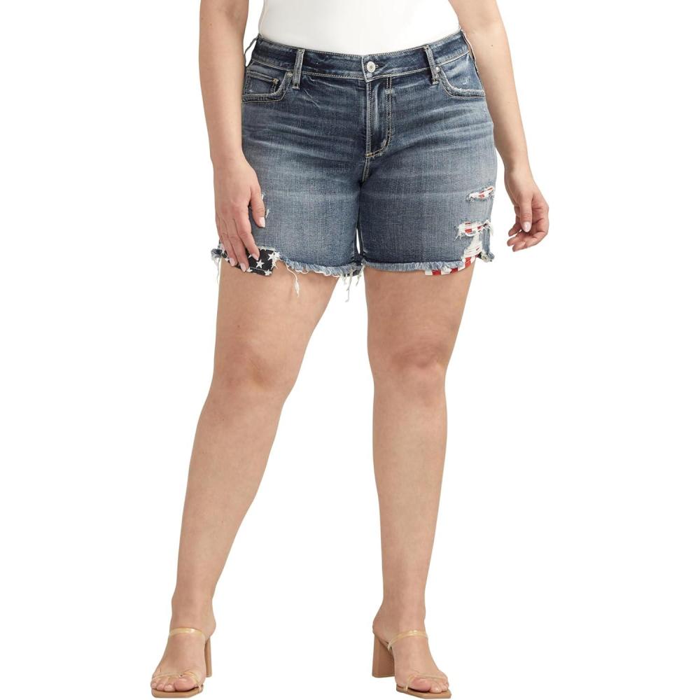 image:imageSilver Jeans Co Womens Plus Size Boyfriend Mid Rise ShortBlue