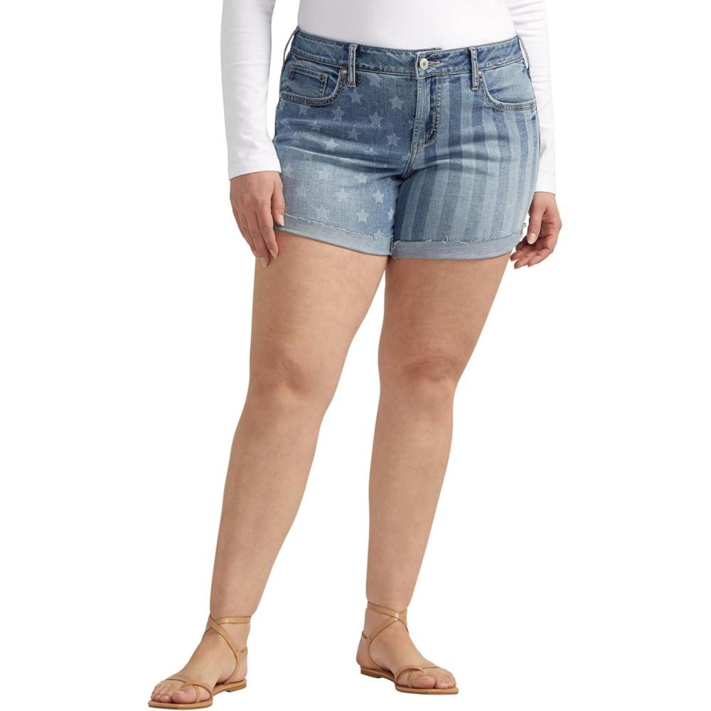 image:imageSilver Jeans Co Womens Plus Size Boyfriend Mid Rise ShortIndigo