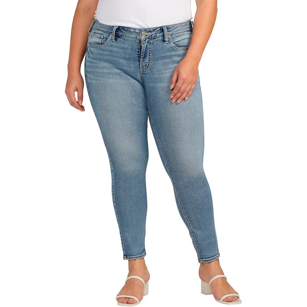 image:imageSilver Jeans Co Womens Plus Size Britt Low Rise Skinny JeansMed Wash Edb280