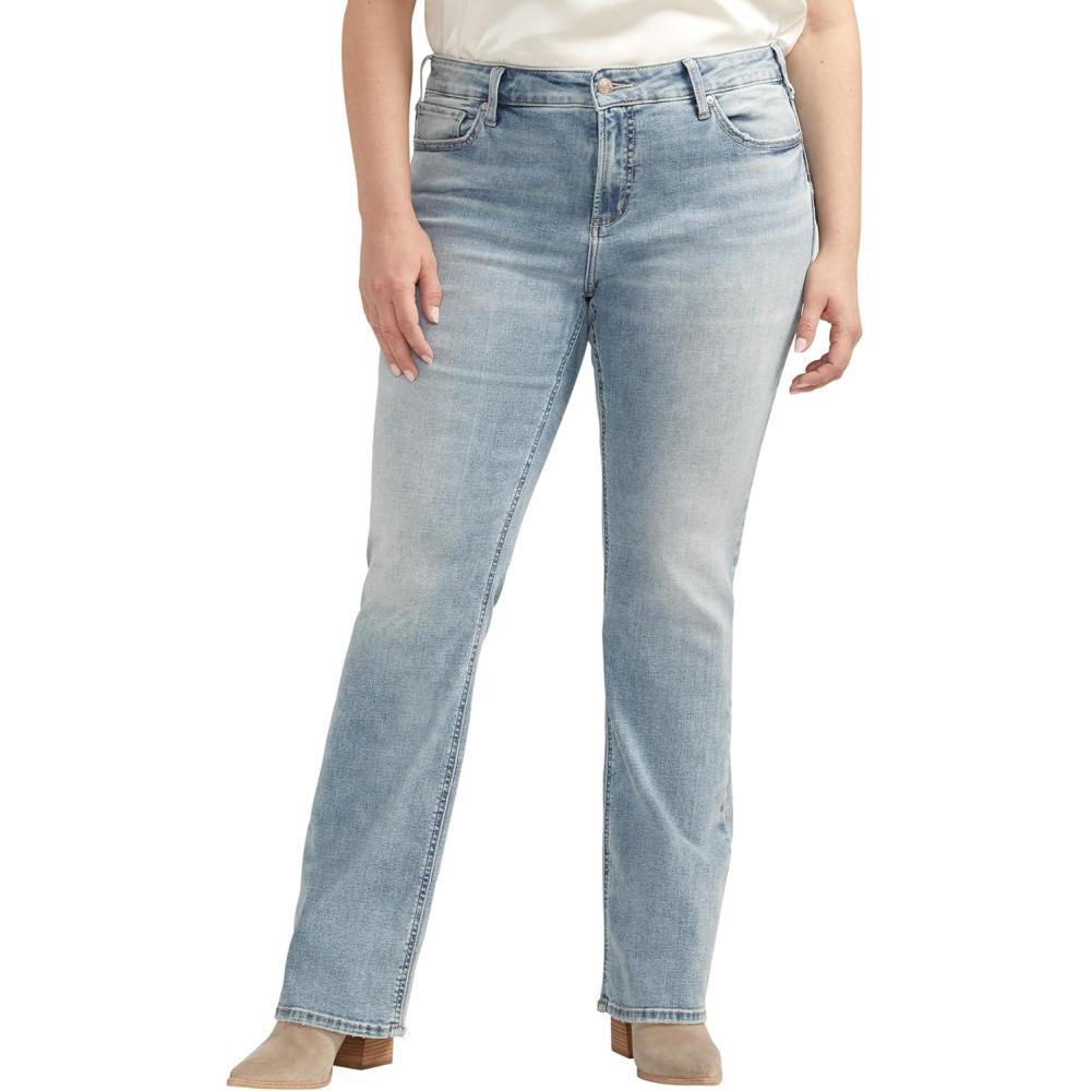 image:imageSilver Jeans Co Womens Plus Size Elyse Mid Rise Slim Bootcut JeansMed Wash Ecf258