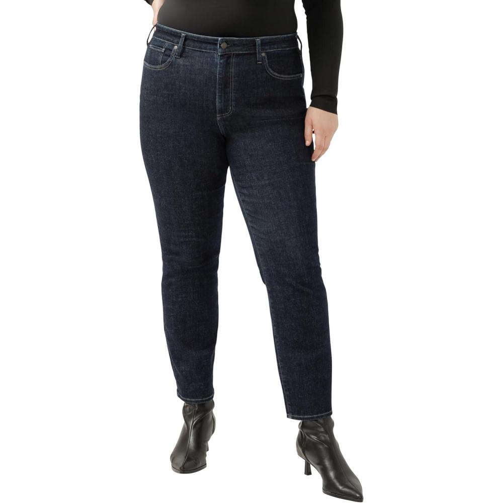 image:imageSilver Jeans Co Womens Plus Size Isbister High Rise Straight Leg JeansDark Wash