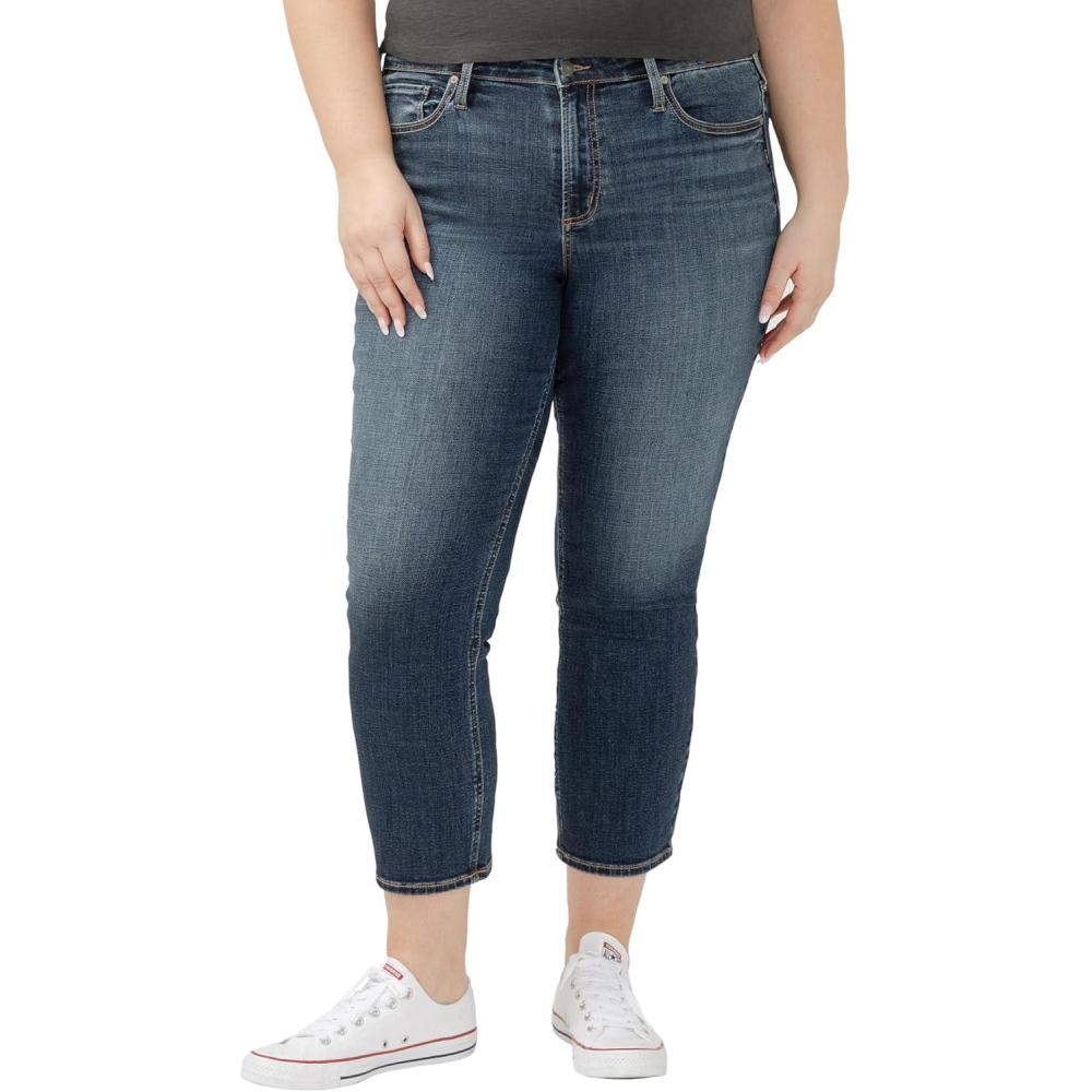 image:imageSilver Jeans Co Womens Plus Size Most Wanted Mid Rise Straight Leg JeansIndigo
