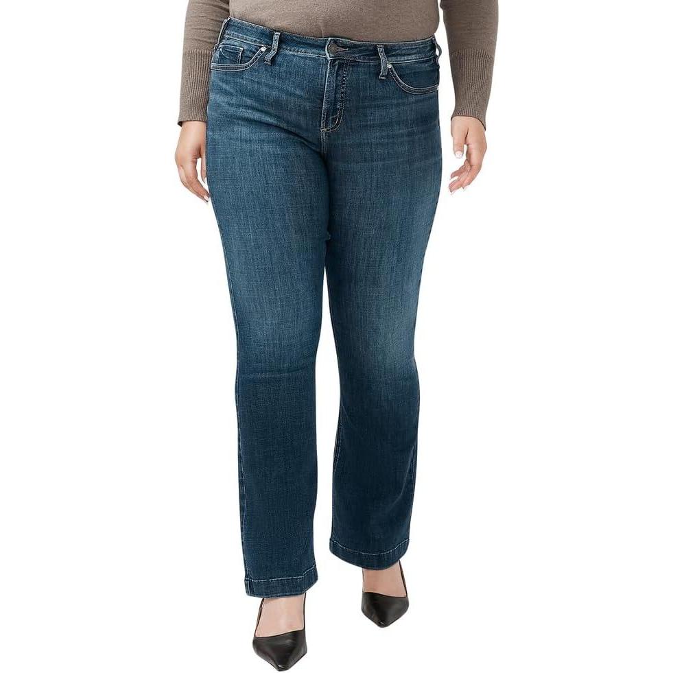image:imageSilver Jeans Co Womens Plus Size Suki Mid Rise Curvy Fit Bootcut JeansLuxe Stretch Dark Wash