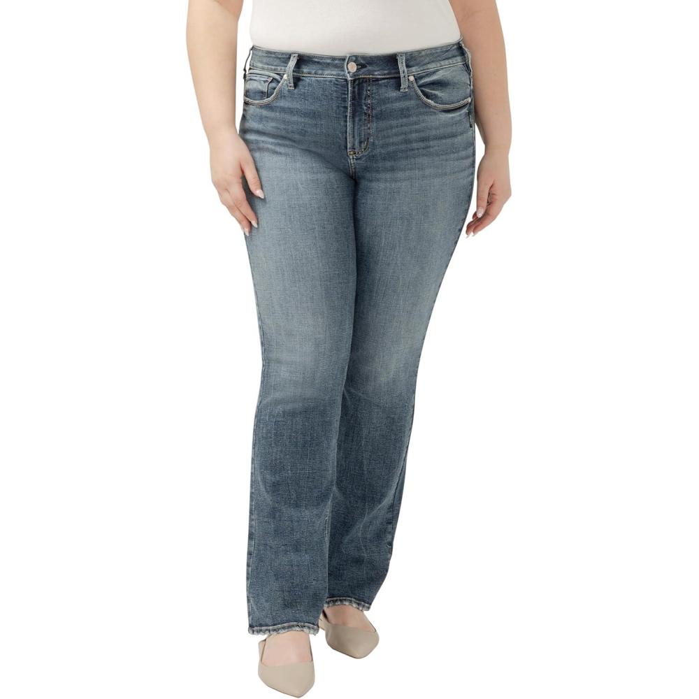 image:imageSilver Jeans Co Womens Plus Size Suki Mid Rise Curvy Fit Bootcut JeansMed Wash Ecf234