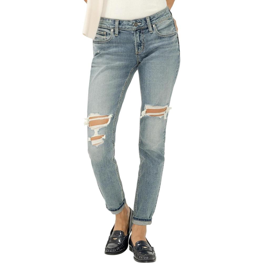 image:imageSilver Jeans Co Womens Standard and Plus Size Girlfriend Mid Rise Skinny JeansCamden