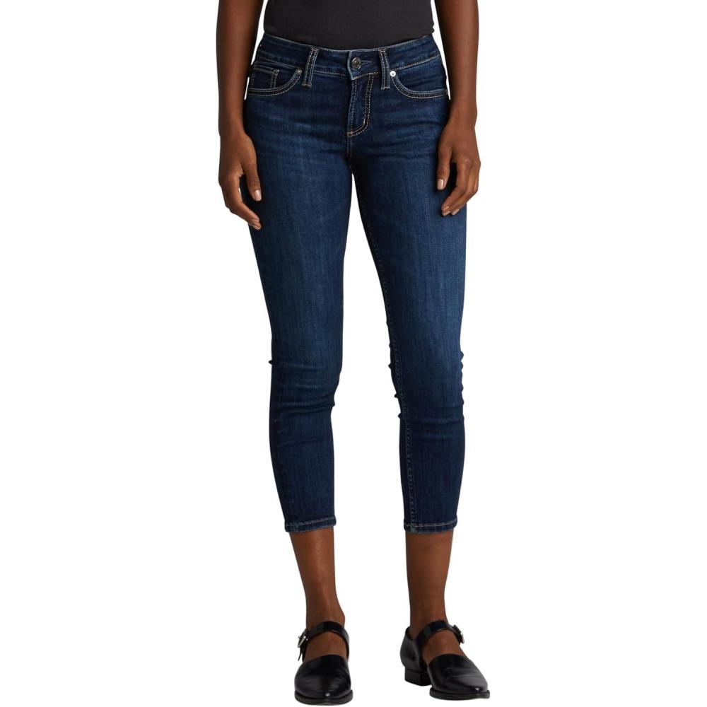 image:imageSilver Jeans Co Womens Suki Curvy Fit Mid Rise Capri JeanDark Indigo Ssx329