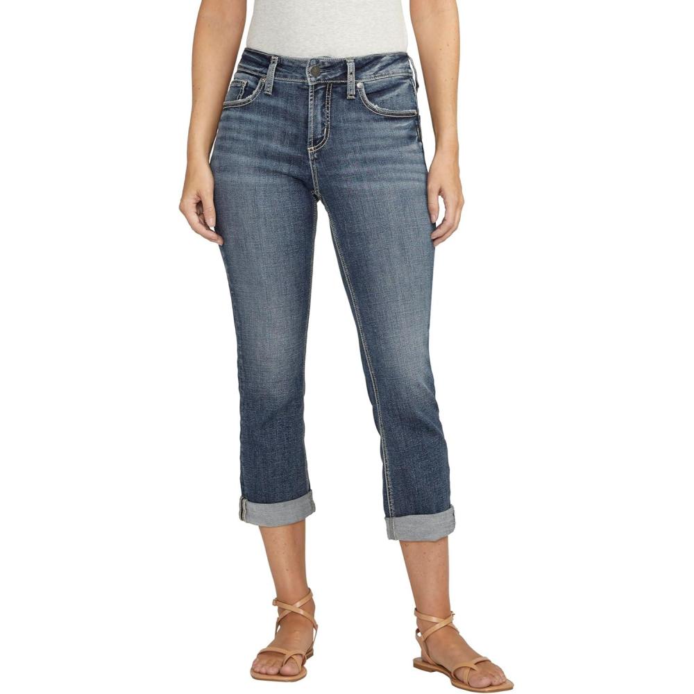 image:imageSilver Jeans Co Womens Suki Curvy Fit Mid Rise Capri JeanIndigo
