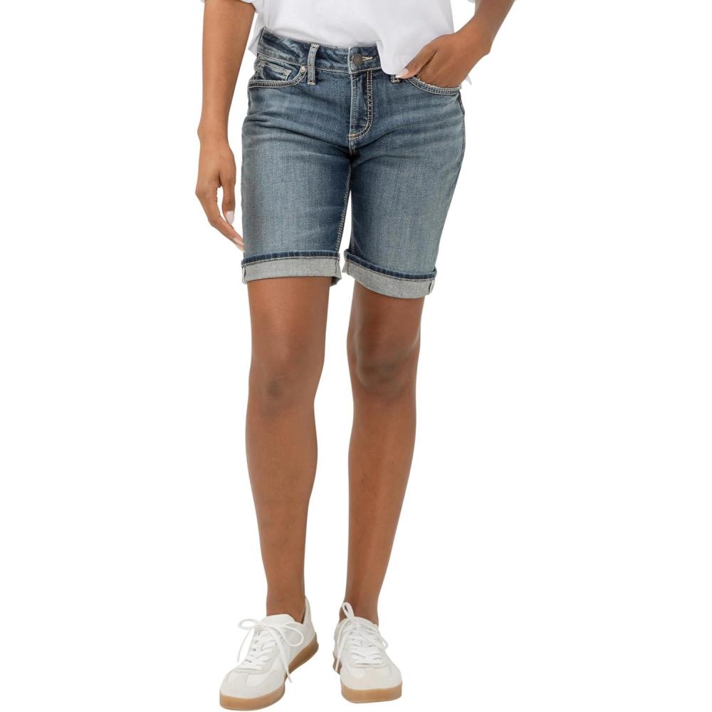 image:imageSilver Jeans Co Womens Suki Mid Rise Curvy Fit Bermuda ShortBallot