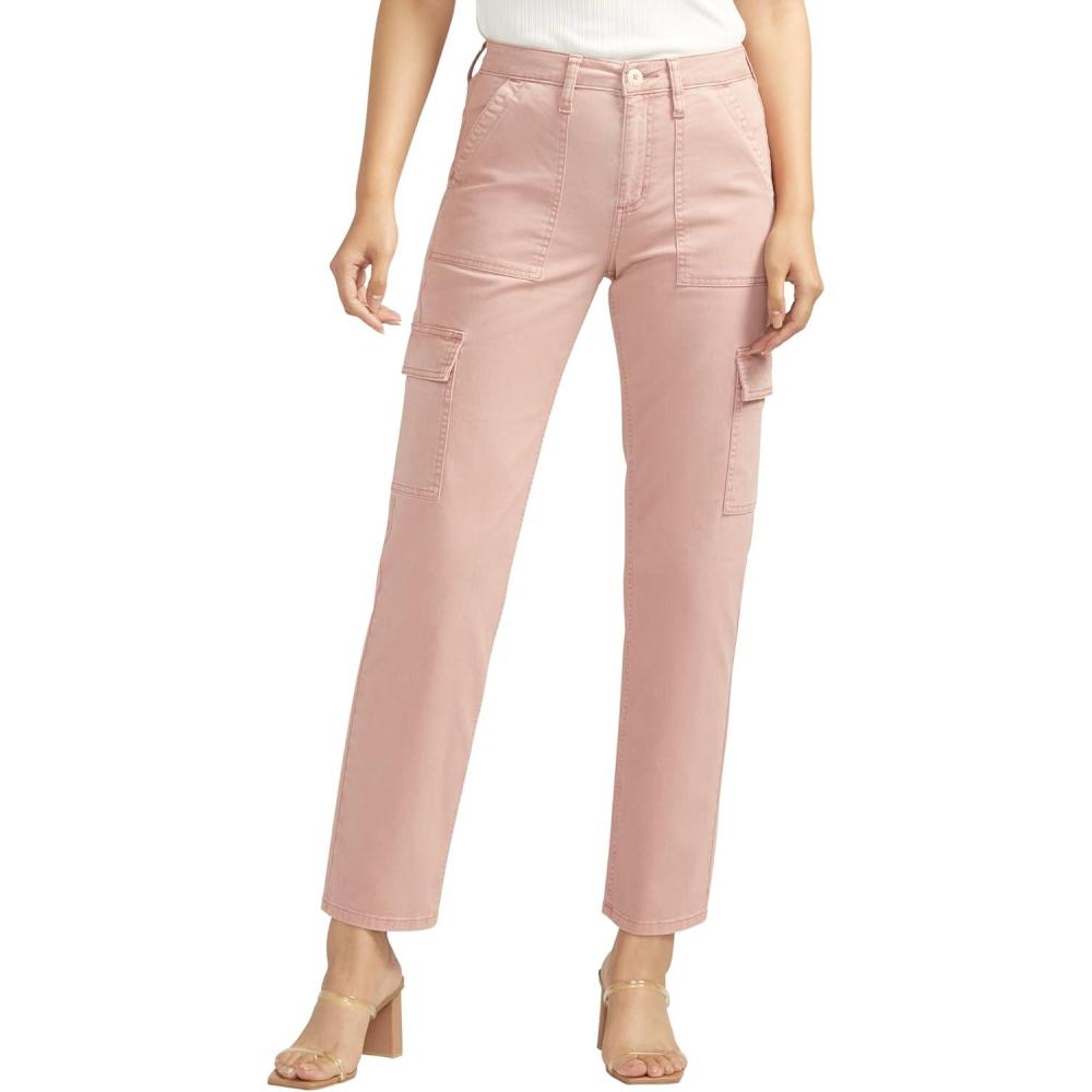 image:imageSilver Jeans Co Womens Suki Mid Rise Curvy Fit Cargo PantsLight Pink
