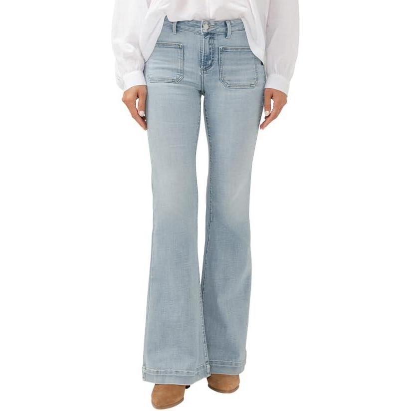 image:imageSilver Jeans Co Womens Suki Mid Rise Curvy Fit Flare Leg JeansLight Wash